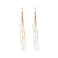 Gold Pearl Tassel Earrings